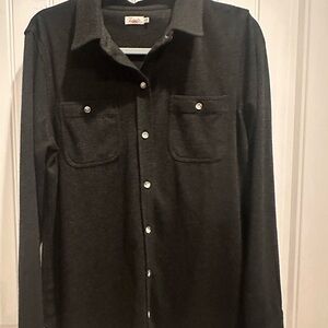 Faherty  Women's Dark Gray Casual Button Down Shirt